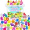 120-Pack Mochi Squishy Toys – Mini Kawaii Squishies for Kids, Party Favors, Classroom Prizes, Stress Relief Toys, Easter Basket Stuffers & Fillers with Storage Box